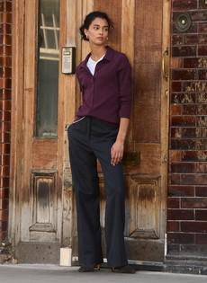 Petite Gwynnie Wool Blend Wide Leg Trousers via Baukjen