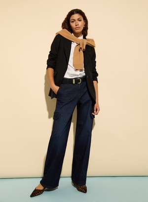 Organic Stretch Cotton Wide Leg Cargo Jeans from Baukjen Organic Stretch Cotton Wide Leg Cargo Jeans from Baukjen