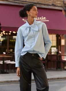 Kai Organic Cotton Tie Neck Shirt via Baukjen