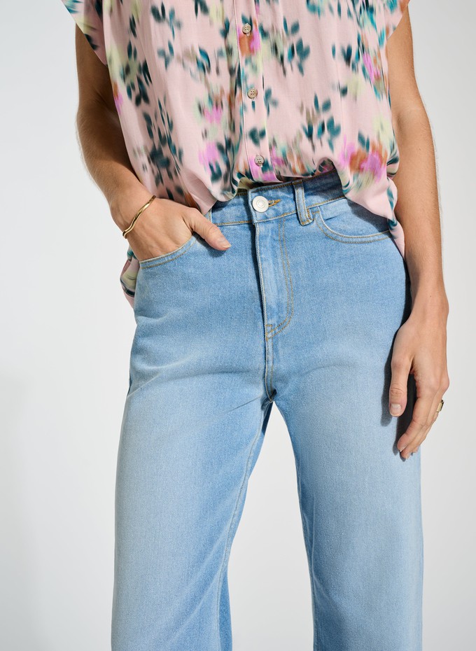 Organic Stretch Cotton Crop Straight Leg Jeans from Baukjen