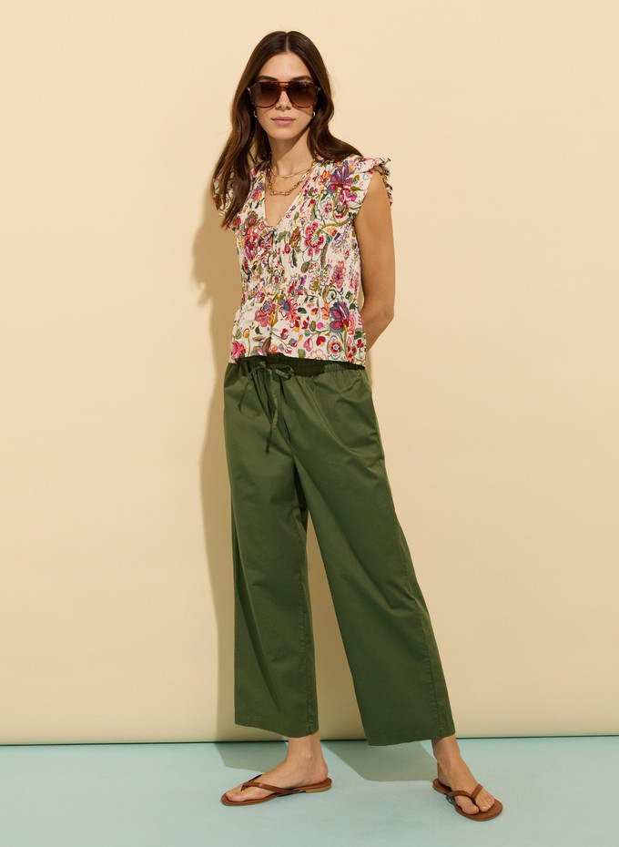 Breanna Organic Cotton Straight Crop Trousers from Baukjen