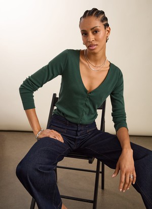 Audrey Button Through V-Neck Top from Baukjen