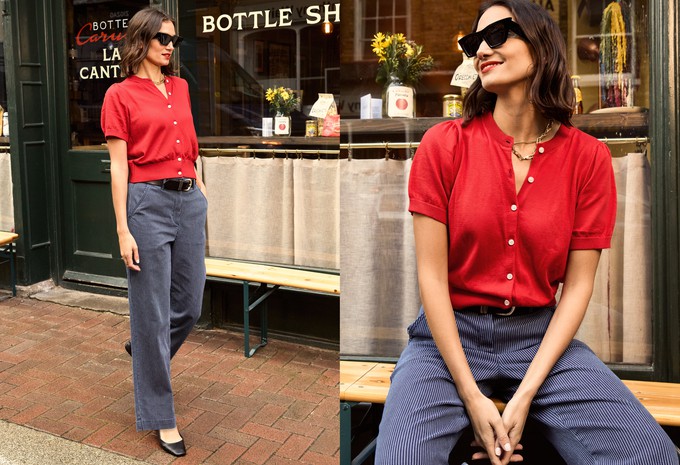 Sasha Organic Cotton Short Sleeve Cardigan from Baukjen Sasha Organic Cotton Short Sleeve Cardigan from Baukjen