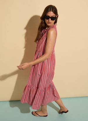 Devi Organic Cotton Tie Midi Dress from Baukjen