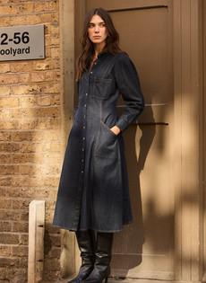 Channing Organic Denim Midi Dress via Baukjen