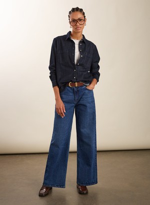 Organic Stretch Cotton Wide Leg Slouch Jeans from Baukjen