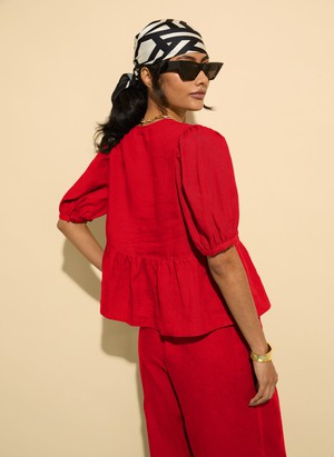 Marylinn Linen Tie Detail Blouse from Baukjen