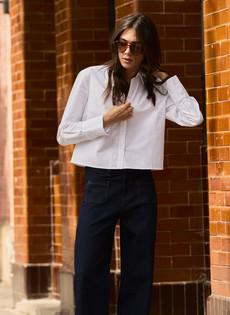 Corey Organic Cotton Cropped Shirt via Baukjen