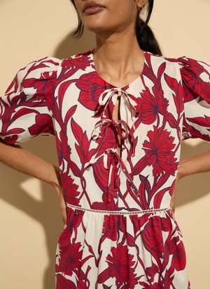 Amelie Organic Cotton Tie Midi Dress from Baukjen