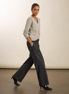 Petite Gwynnie Wool Blend Wide Leg Trousers via Baukjen