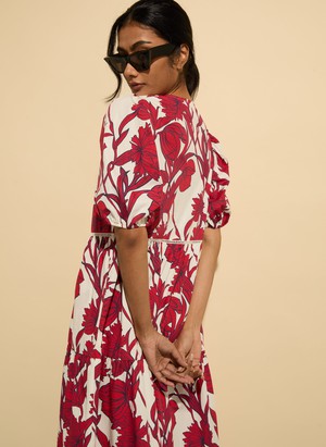 Amelie Organic Cotton Tie Midi Dress from Baukjen