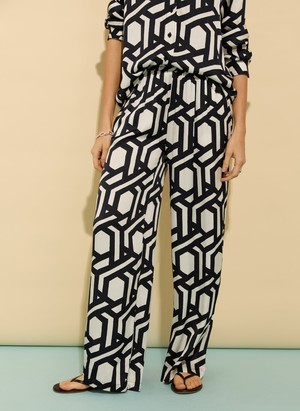 Kay Printed Satin Wide Leg Trousers from Baukjen