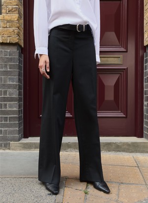 Ione Wool Blend Wide Leg Trousers from Baukjen