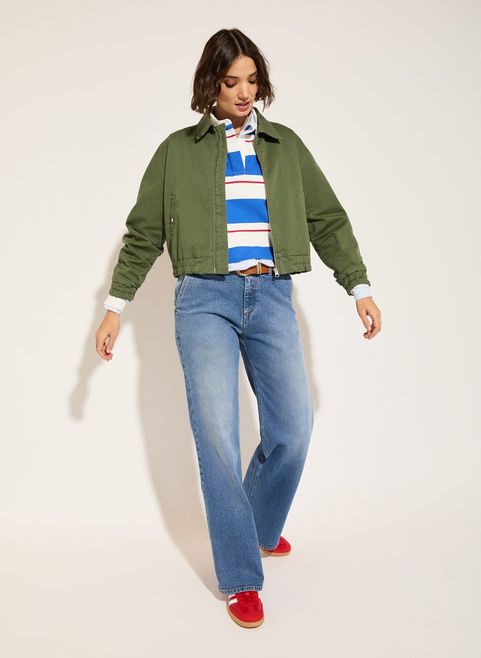 Bluebell Organic Cotton Cropped Rugby Top from Baukjen Bluebell Organic Cotton Cropped Rugby Top from Baukjen