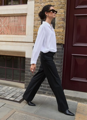 Ione Wool Blend Wide Leg Trousers from Baukjen