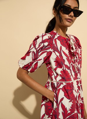 Amelie Organic Cotton Tie Midi Dress from Baukjen