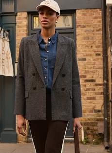 Eugenie Wool Blend Tailored Blazer via Baukjen