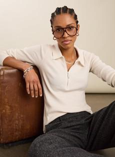Organic Cotton Zip Collar Top via Baukjen