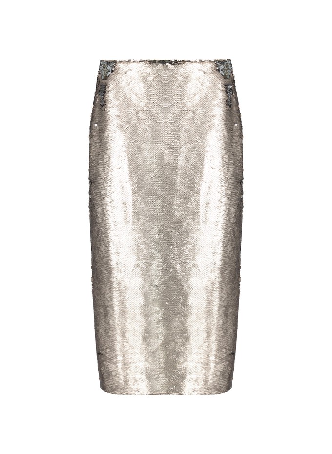 Toni Recycled Sequin Pencil Midi Skirt from Baukjen