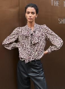 Ischia Printed Bow Neck Blouse via Baukjen