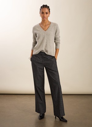 Gwynnie Wool Blend Wide Leg Trousers from Baukjen