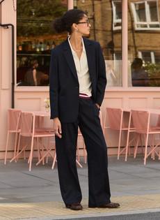 Remy Wool Blend Wide Leg Trousers via Baukjen