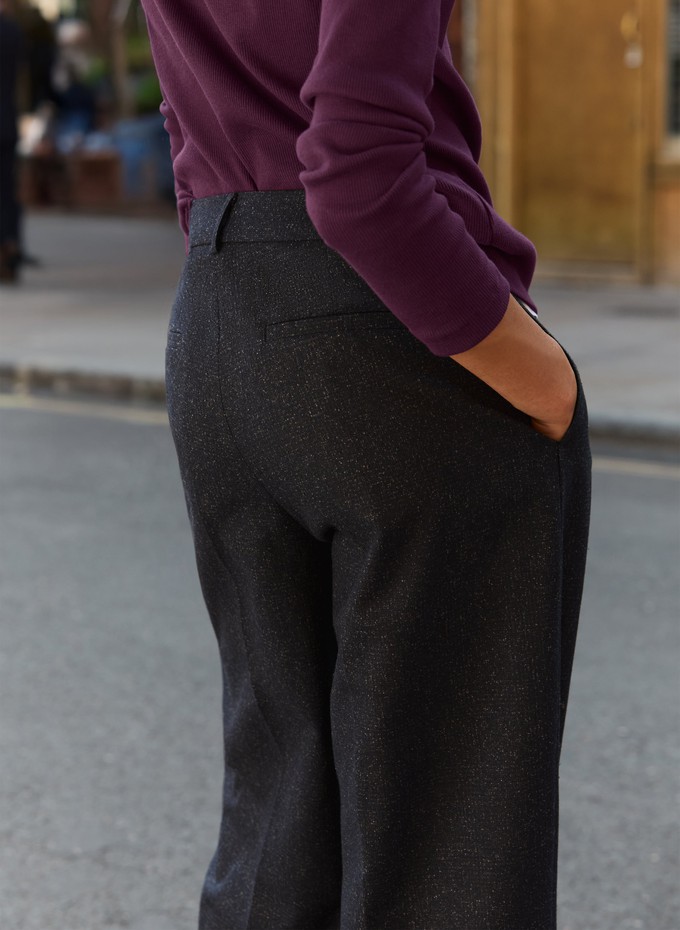 Petite Gwynnie Wool Blend Wide Leg Trousers from Baukjen