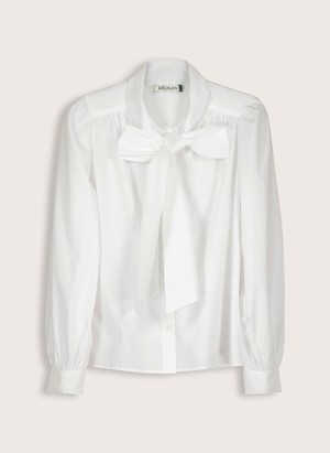 Araya Organic Cotton Bow Neck Blouse from Baukjen