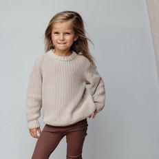 Skylar Sweater // KIDS // Biologische Katoen // Latte Beige from Be Kind