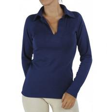 Long Sleeve Polo Top in Organic Pima via B.e Quality