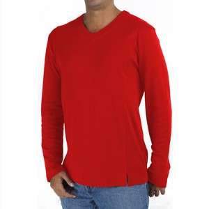 Men V-Neck T-Shirt in Organic Pima Cotton from B.e Quality