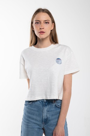 White Nature Embroidery T-Shirt from Bee & Alpaca