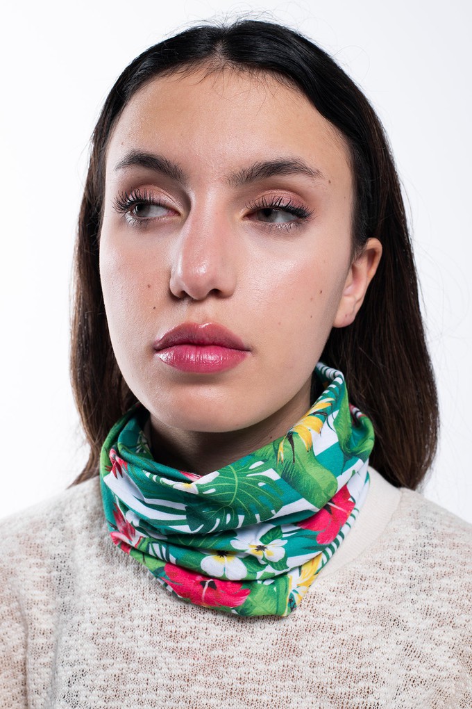 Multi Purpose Neck Scarf - Floral Stripes from Bee & Alpaca