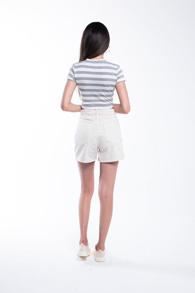 Ribbed Striped Crop T-Shirt from Bee & Alpaca