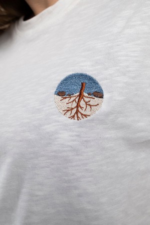 White Nature Embroidery T-Shirt from Bee & Alpaca