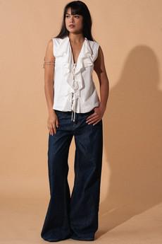 Layla Top White via Bhoomi