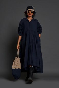 Matera Dress Blue via Bhoomi