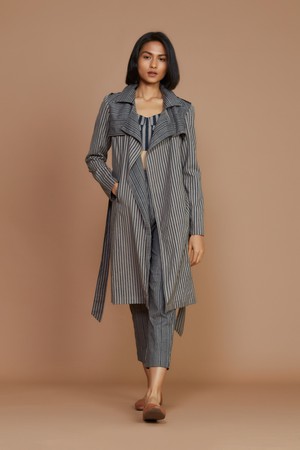 Megan Trench Coat Charcoal from Bhoomi