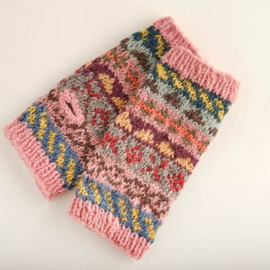 Liv Fair Isle Fingerless Mittens in Pink from BIBICO