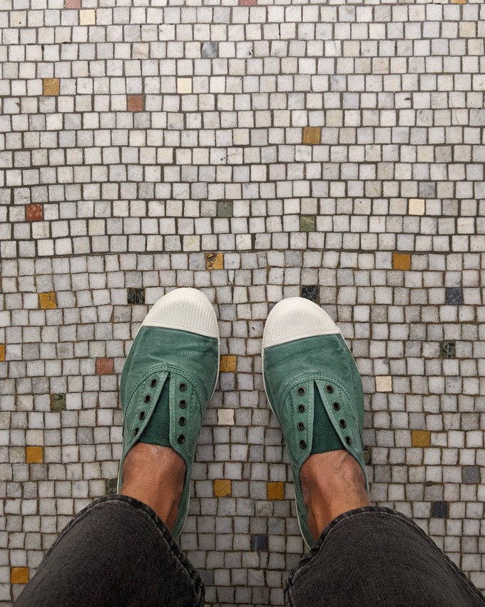 Lola Green Cotton Plimsolls from BIBICO