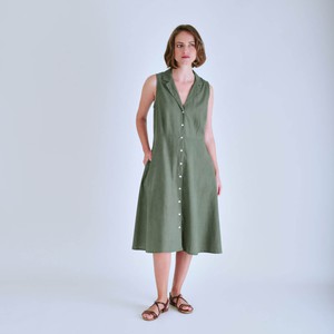 Aubrey Sleeveless Linen Shirt Dress from BIBICO