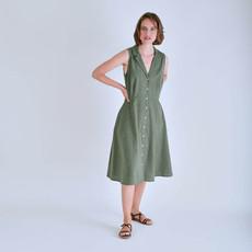 Aubrey Sleeveless Linen Shirt Dress via BIBICO
