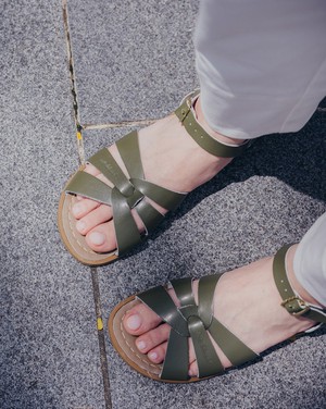 Olive Leather Sandals from BIBICO
