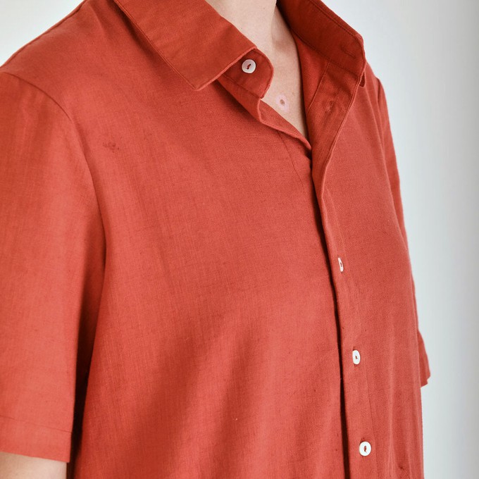 Joe Red Linen Shirt Dress from BIBICO