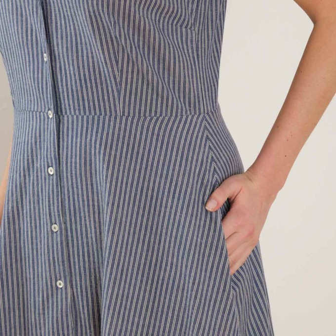 Aubrey Vintage Striped Shirt Dress from BIBICO