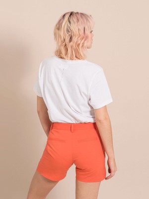 Classic Shorts with Side Slits, Upcycled Cotton, in Orange from blondegonerogue