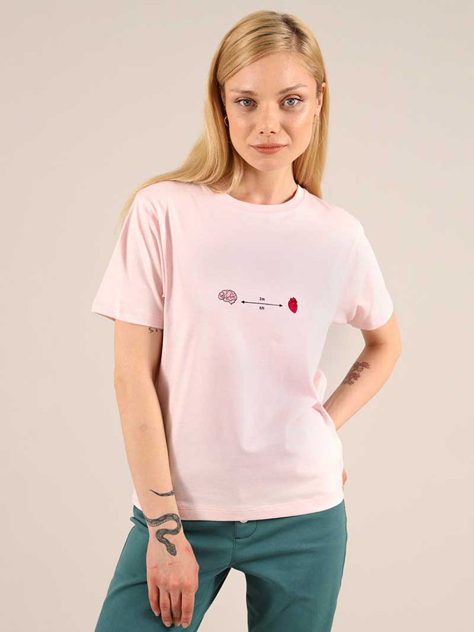 Social Distance Tee, Organic Cotton, in Pink from blondegonerogue