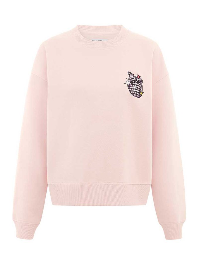 Dazzle Embroidered Sweatshirt, Organic Cotton, in Pink from blondegonerogue