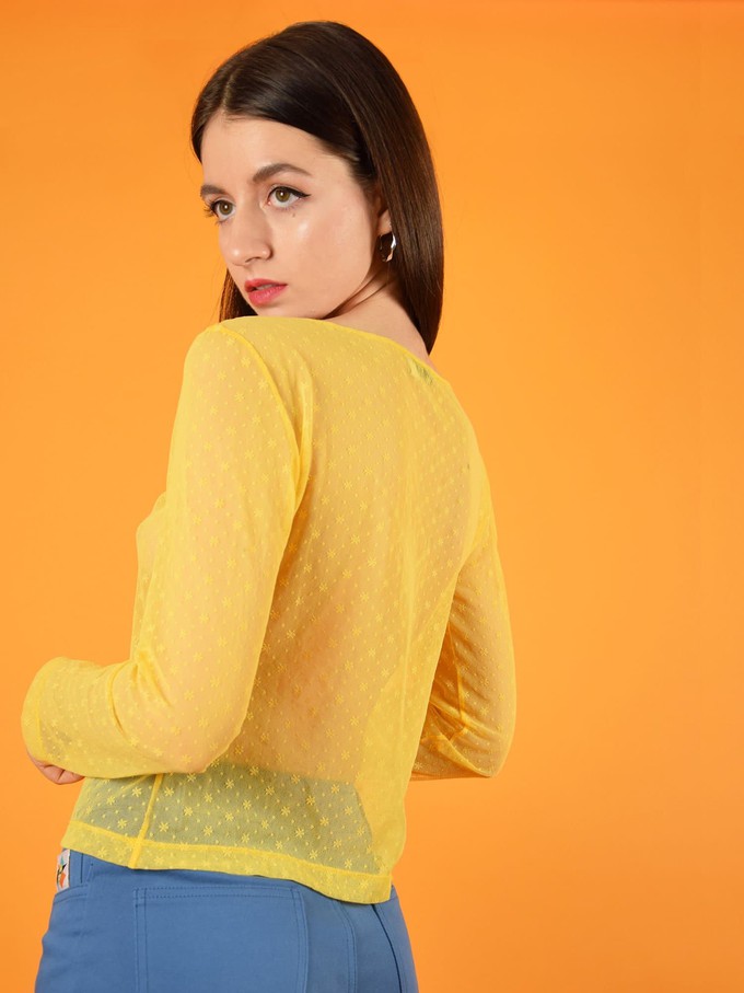 Daisy Lace Top, Upcycled Nylon, in Yellow from blondegonerogue