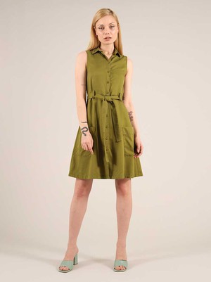 Happy-Go-Lucky Utility Dress, Lyocel, in Green from blondegonerogue